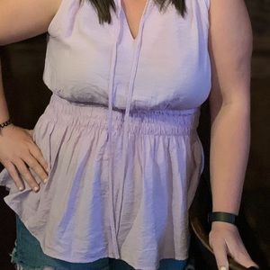 Lavender peplum tank, size large